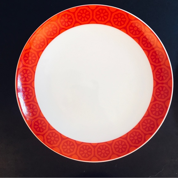 4 Winterling Bavaria Lunch Salad Plates 7.75" Red Orange MCM Floral Daisy 60s - Picture 4 of 16